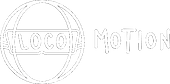 Loco Motion devs logo, a black sphere with a white outline, and a white outline of the shape of a VR headset, then the word "Loco" inside, to the right of it is the word "Motion"